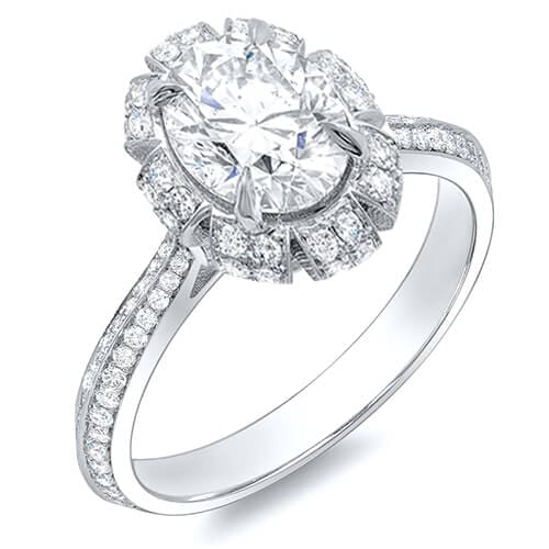 Crown halo sales engagement ring