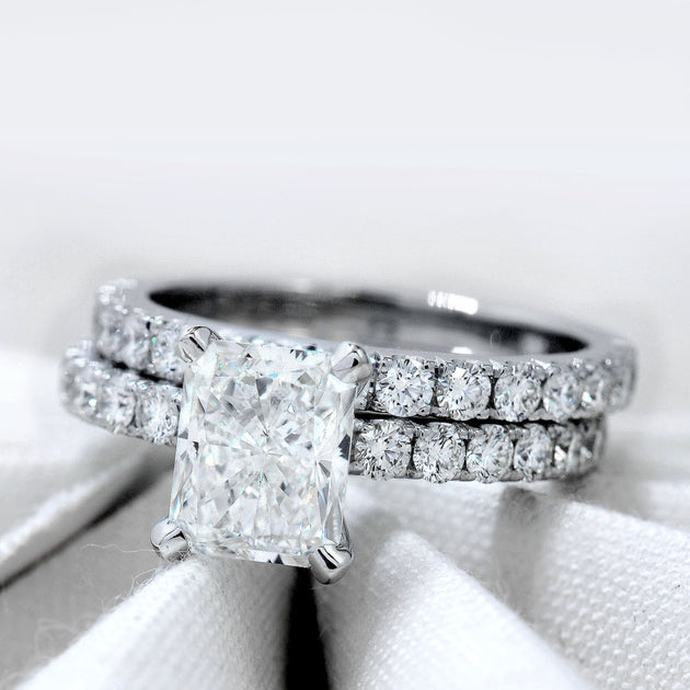 Campagna 2 carat elongated radiant cut engagement ring