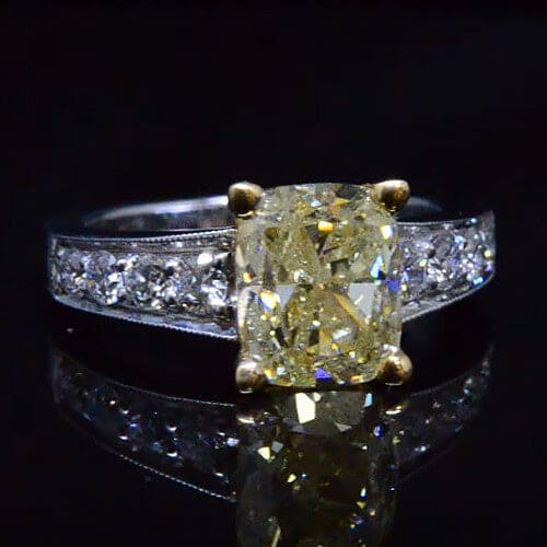 Cushion Cut Engagement Ring  2.60 Ct I VS1 GIA –