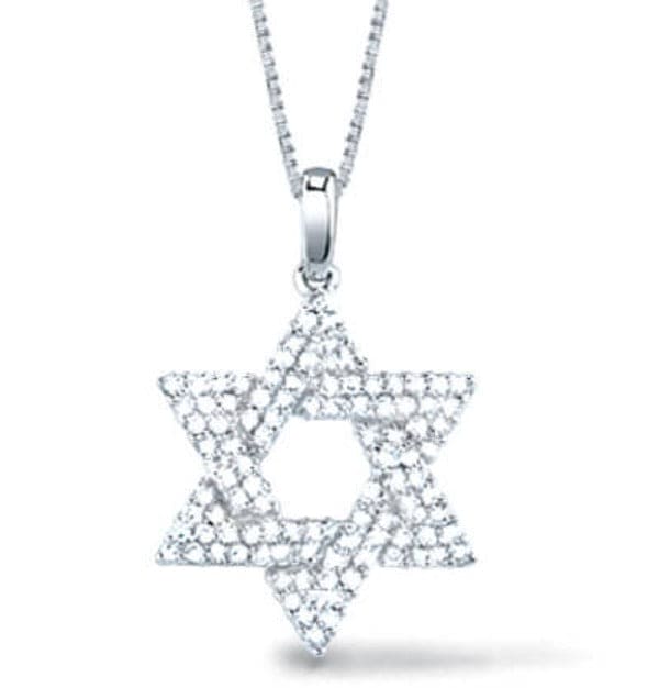 Pave diamond star of best sale david necklace