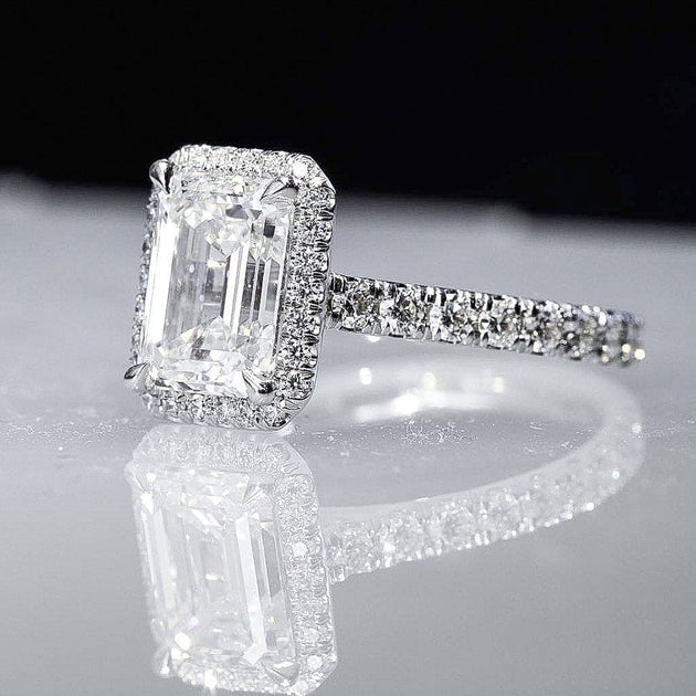Alethea Certified Diamond Emerald-Cut Engagement Ring