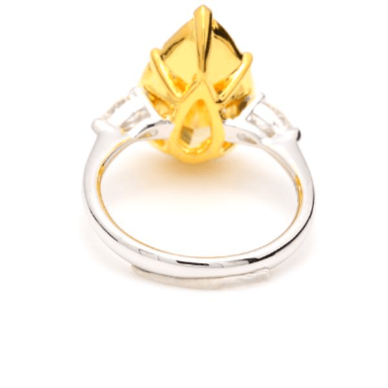 Light Yellow Pear Diamond Ring — Salvatore & Co.