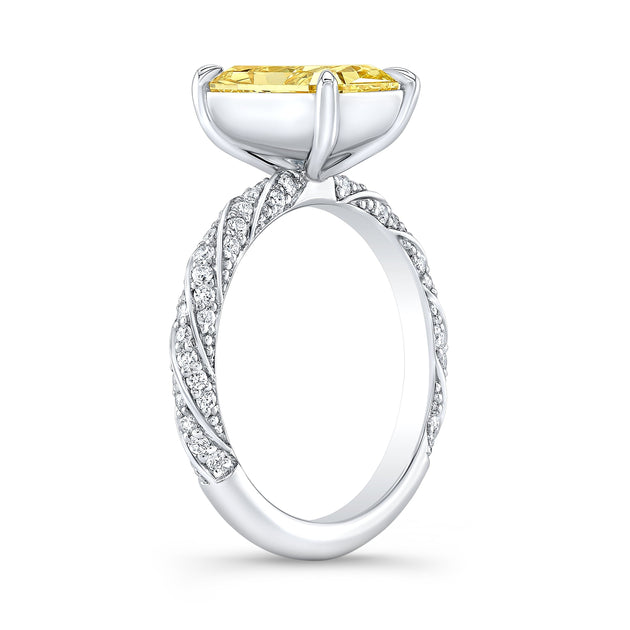 Fancy Intense Yellow Radiant Cut Engagement Ring – Kingofjewelry.com