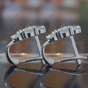 3-Stone Diamond Hoop Earrings (0.90 ctw)