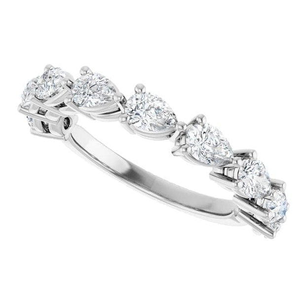 2.00 Ctw Half Eternity Pear Shape Diamond Ring