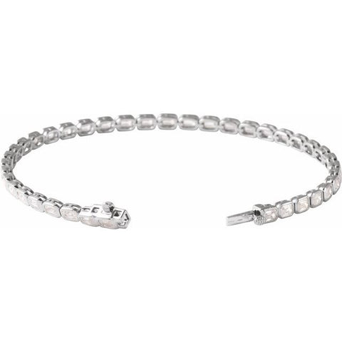 Lab Grown Bezel Emerald Cut Tennis Bracelet (6.5 Ctw.)