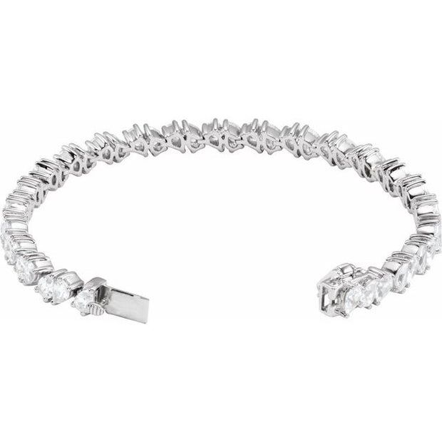 Lab Grown Twin Pear Cut Tennis Bracelet (9.5 Ctw.)