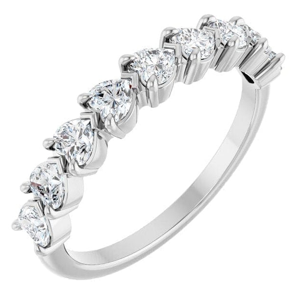 2.00 Ctw Half Eternity Heart Shape Diamond Ring