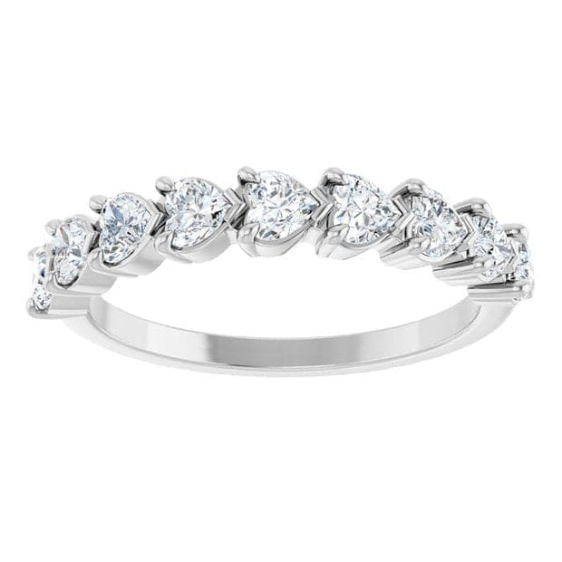 2.00 Ctw Half Eternity Heart Shape Diamond Ring