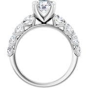 3.50 Ctw. Graduated Round Cut Diamond Engagement Ring J Color VS1 GIA Certified