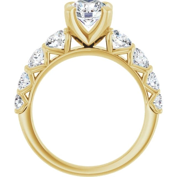 3.50 Ctw. Graduated Round Cut Diamond Engagement Ring J Color VS1 GIA Certified