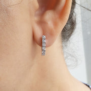 1 Carat Natural Diamond Hoop Earrings