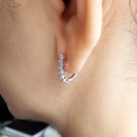 1 Carat Natural Diamond Hoop Earrings