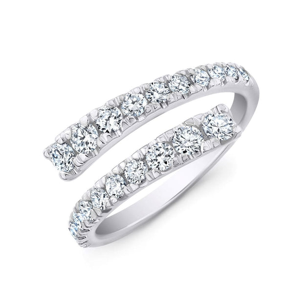 1.00 Ctw. Graduated Round Cut Diamond Bypass Ring