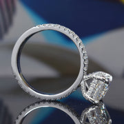 1.80 Ctw Radiant Cut Hidden Halo Two Row Engagement Ring H Color VVS1 GIA Certified