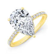 2.30 Ctw. Hidden Halo Pear Cut Engagement Ring D Color VS2 GIA Certified