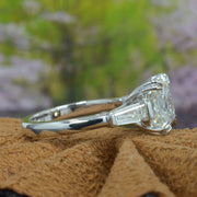 4.60 Ct. Asscher Cut & Baguettes 3 Stone Ring J Color VS1 GIA Certified