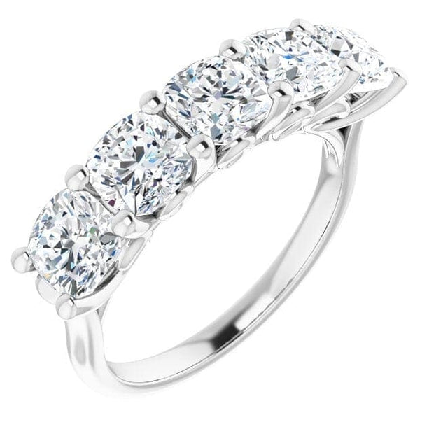 Cushion Cut Lab Grown Diamond 5 Stone Ring