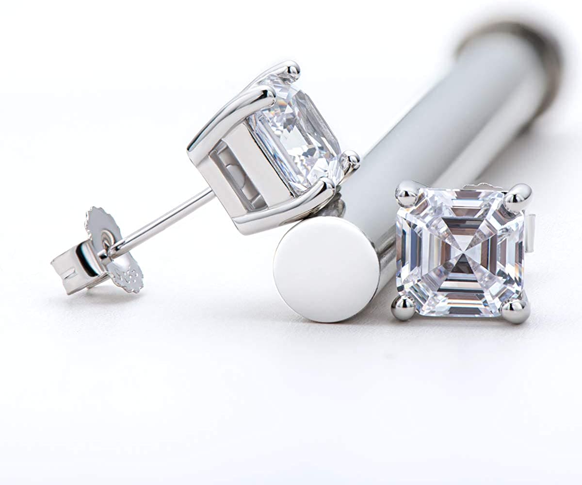 Asscher clearance cut studs