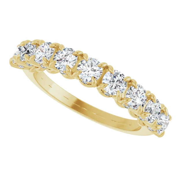 Half Eternity Band Lab Grown Diamonds & Pave Sides