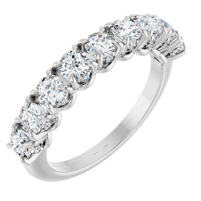 Half Eternity Band Lab Grown Diamonds & Pave Sides