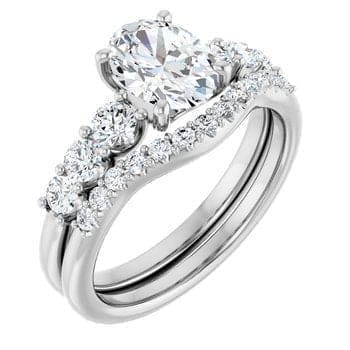 2.60 Ctw. Oval Diamond U-Set Engagement Ring J Color VVS1 GIA Certified