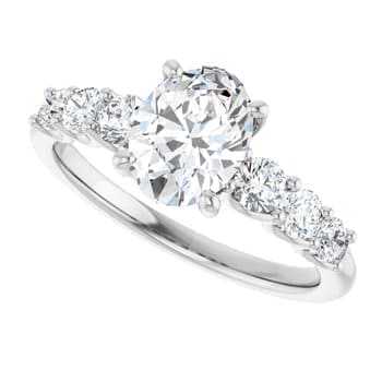 2.60 Ctw. Oval Diamond U-Set Engagement Ring J Color VVS1 GIA Certified