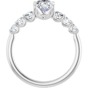 2.60 Ctw. Oval Diamond U-Set Engagement Ring J Color VVS1 GIA Certified