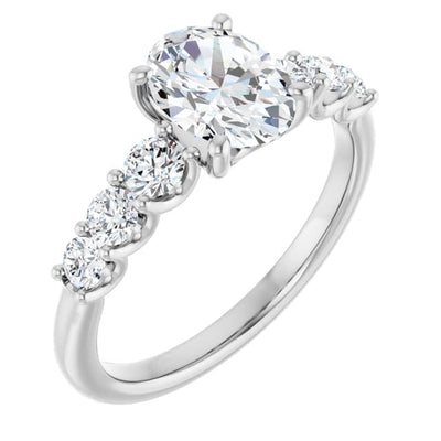 2.40 Ctw. Oval Diamond U-Set Engagement Ring G Color VS1 GIA Certified