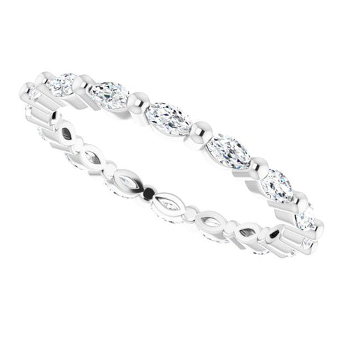 Marquise Cut Diamond Eternity Ring East-West F-G,VS (0.50 Ctw)