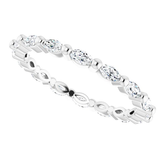 Marquise Cut Diamond Eternity Ring East-West F-G,VS (0.50 Ctw)