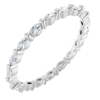 Marquise Cut Diamond Eternity Ring East-West F-G,VS (0.50 Ctw)