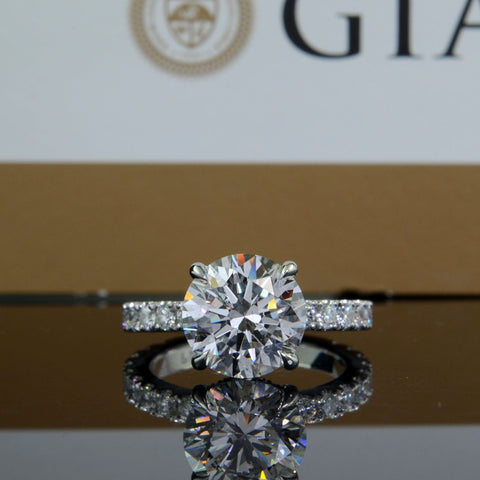 hidden halo engagement ring Front View