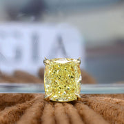 Natural 1.70 Ct Cushion Cut Canary Fancy Yellow Diamond Necklace VS1 GIA Certified