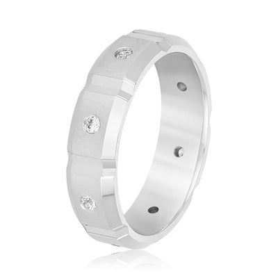 0.50 Ctw. Men's Diamond Ring Bezel Round Cut Band 7mm Width