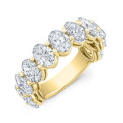 11 Stone Oval Cut Diamond 3/4 Way Eternity Ring (4.40 Ctw.)