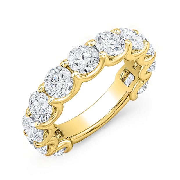 11 Stone Round Cut Diamond 3/4 Way Eternity Ring (3.30 Ctw.)