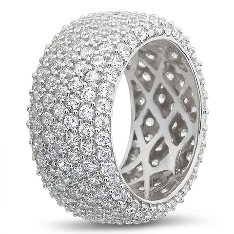 6 Carats Pave Diamond Eternity Band 10mm Width