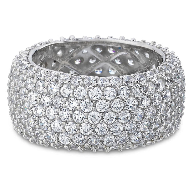 6 Carats Pave Diamond Eternity Band 10mm Width