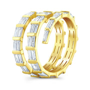 Wrap Around Diamond Ring with Baguettes Yellow Gold
