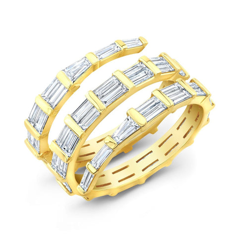 Wrap Around Diamond Ring with Baguettes (2.50 Ctw)