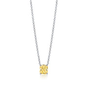 Natural 1.20 Ct Cushion Cut Canary Fancy Light Yellow Necklace VVS1 GIA Certified