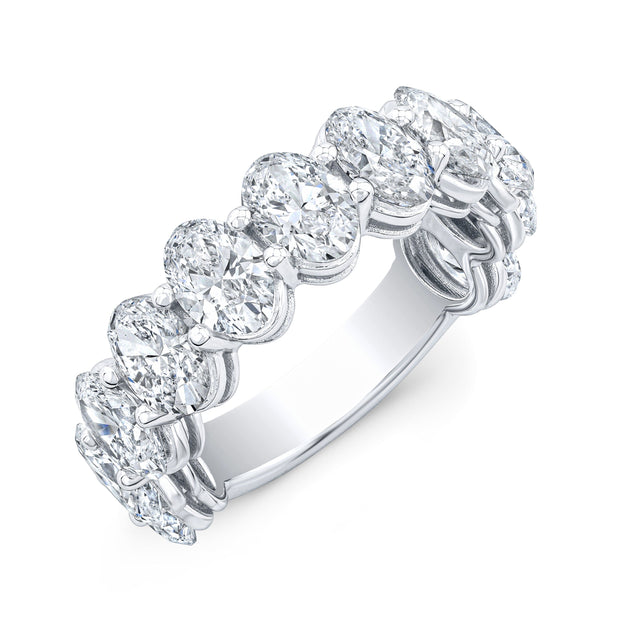 11 Stone Oval Cut Diamond 3/4 Way Eternity Ring (4.40 Ctw.)