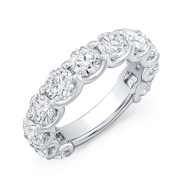 11 Stone Round Cut Diamond 3/4 Way Eternity Ring (4.40 Ctw.)