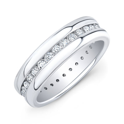 1.00 Ctw. Men's Channel Set Round Cut Diamond Eternity Band 6mm