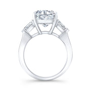 4.10 Ctw. 3-Stone Cushion Cut & Bullet Ring  H Color SI1 GIA Certified