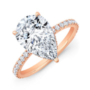 2.30 Ctw. Hidden Halo Pear Cut Engagement Ring D Color VS2 GIA Certified