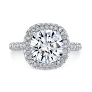 3.00 Ct. Round Cut Halo Engagement Ring F Color VS1 GIA Certified