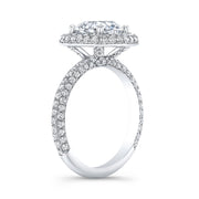 3.00 Ct. Round Cut Halo Engagement Ring F Color VS1 GIA Certified