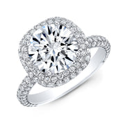 3.00 Ct. Round Cut Halo Engagement Ring F Color VS1 GIA Certified